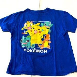 Vibrant Blue Pokémon Graphic Tee Boys Small Short Sleeve T Shirt Gaming Fun
